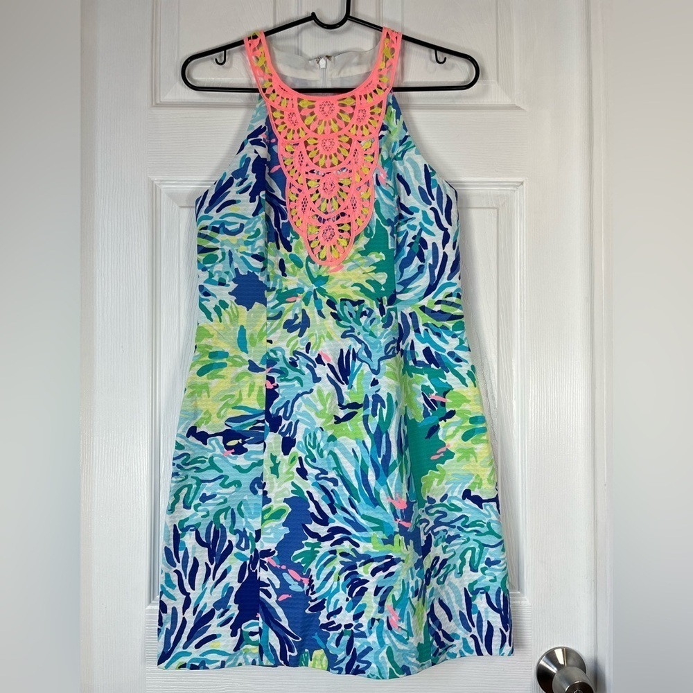 Lilly Pulitzer Pearl Shift Dress Blue Size 4